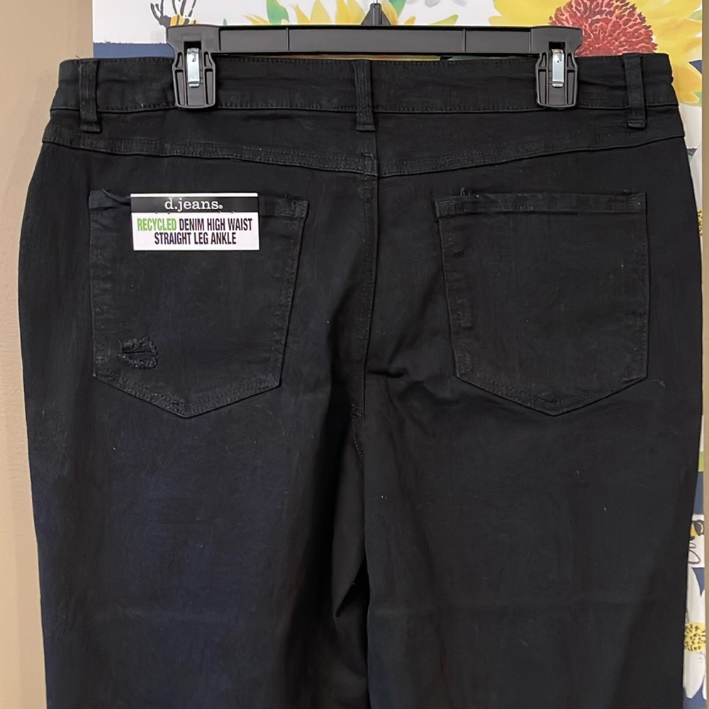 NWT D. jeans high waist straight leg ankle black jeans - Picture 4 of 7